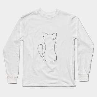 Cat Line Art Long Sleeve T-Shirt